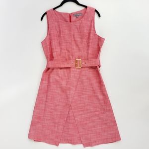 SHARAGANO Sleeveless Belted Dress Size 10